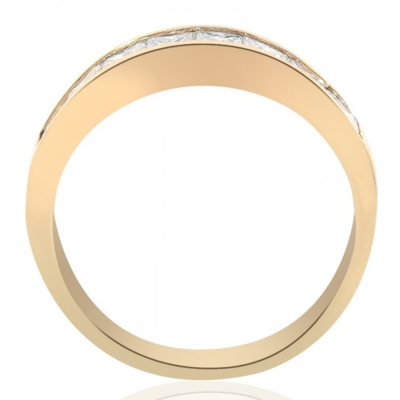 1.00 Carat Princess Cut Diamond Wedding Band 14K - Picture 3 of 6